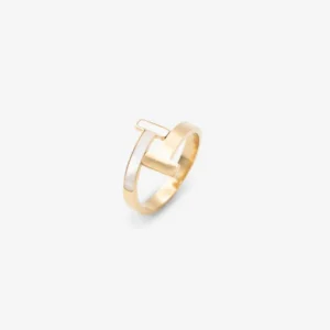 Bague « Gold & White » plaquée or 18 carats CHOGAN