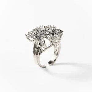 Bague bouquet en acier rhodié Choisir la taille CHOGAN