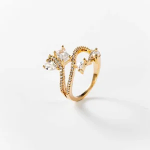 Bague entrelacement brillant plaquée or 24 carats CHOGAN