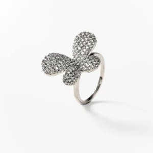 Bague papillon en métal rhodié CHOGAN