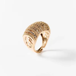 Bague pavé déco plaquée or 24 carats CHOGAN