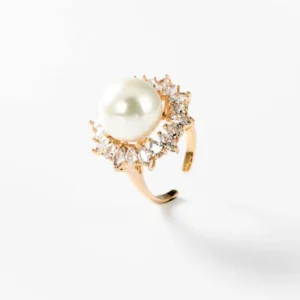 Bague perle de soleil plaquée or 24 carats CHOGAN