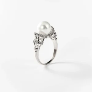 Bague cercles de lumière en métal rhodié CHOGAN